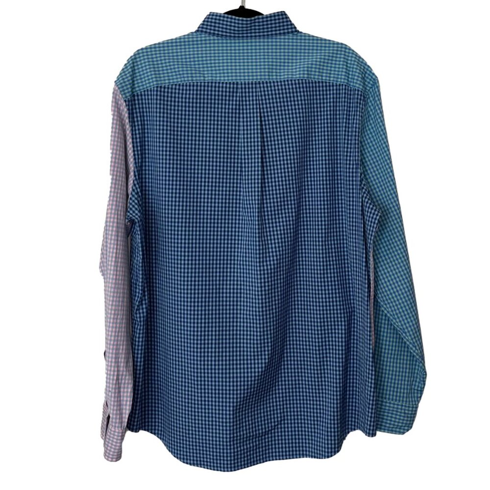 Vineyard Vines Blue Patchwork Checked Long Sleeve… - image 3